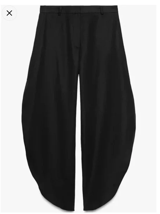 Zara NWT ZW Collection wide leg linen
blend pants with vents black 8092/015 - Picture 4 of 10